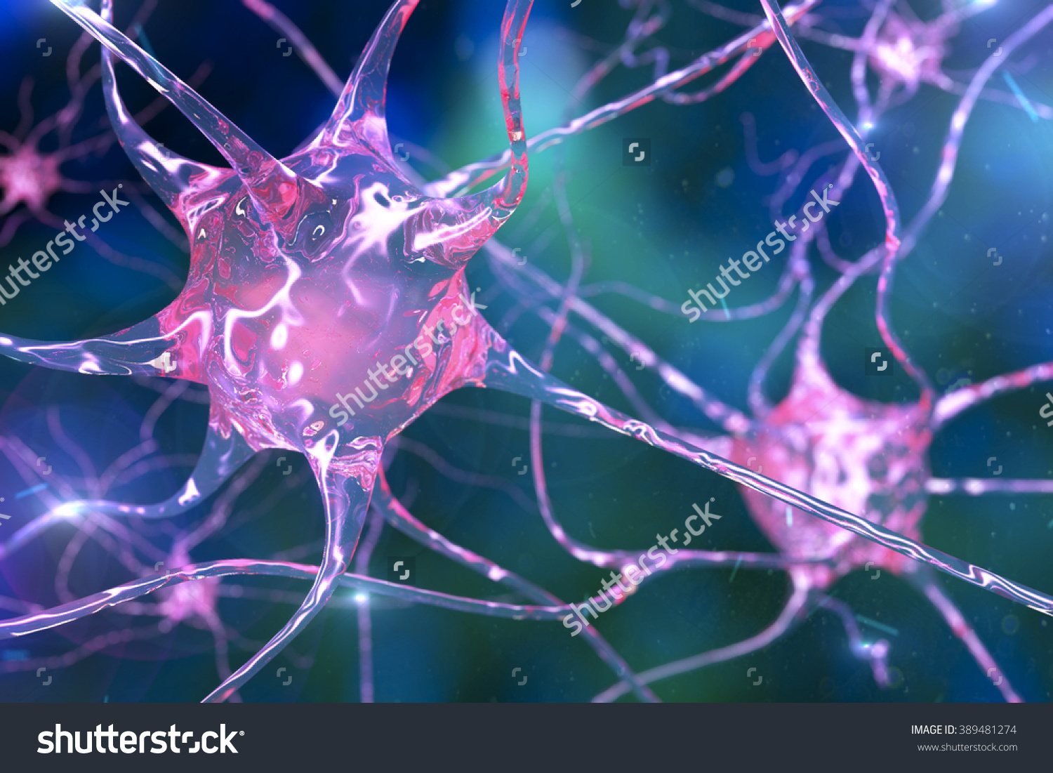 stock-photo-illustration-of-neurons-on-colorful-background-model-of ...